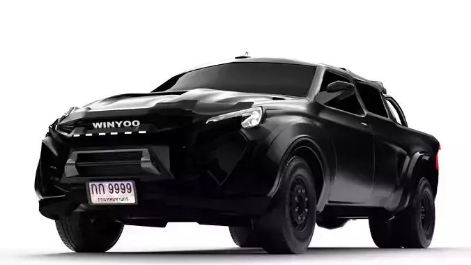 car 4x4 pickup truck 4 doors 3D model