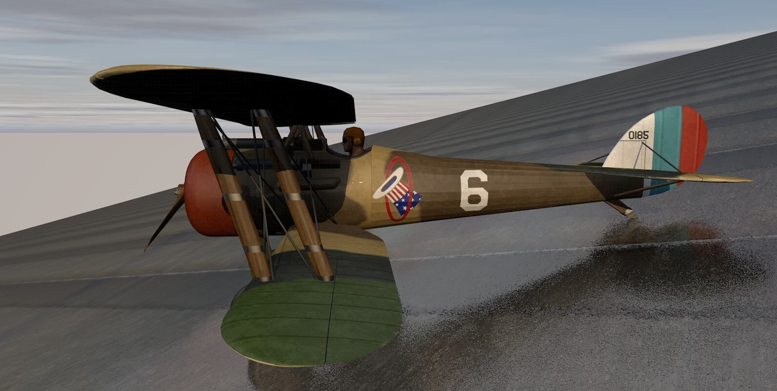 Nieuport-28 british biplane - british biplane 3D model_2