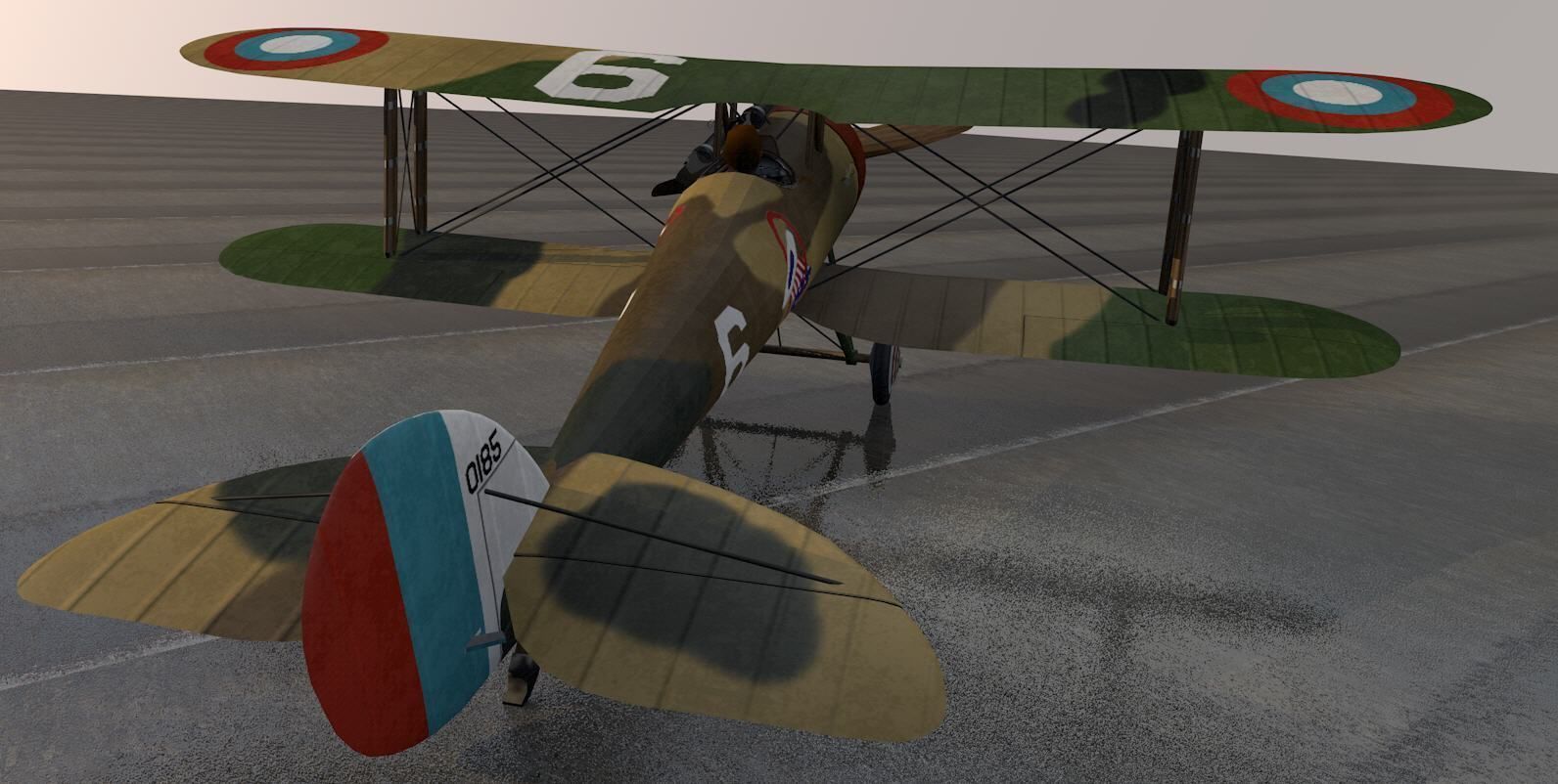 Nieuport-28 british biplane - british biplane 3D model_3