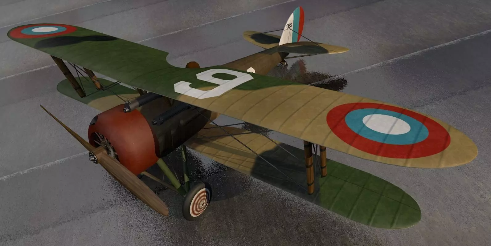 Nieuport-28 british biplane - british biplane 3D model_0