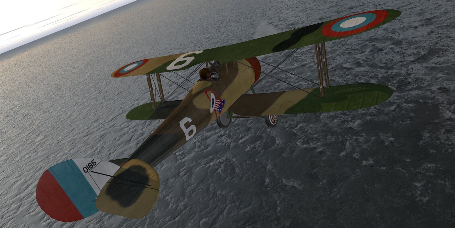 Nieuport-28 british biplane - british biplane 3D model_9