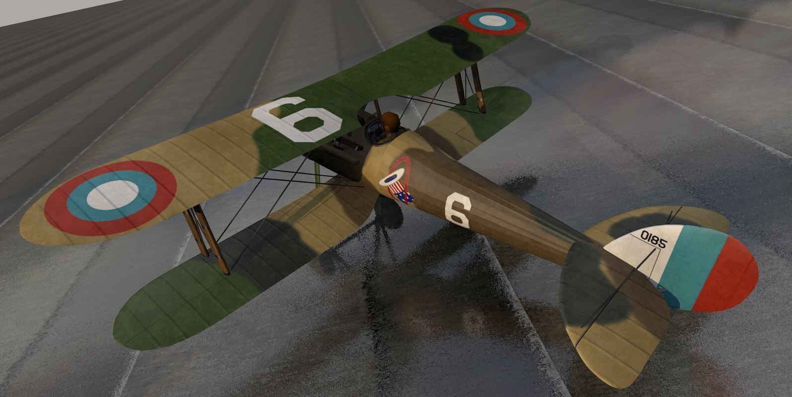 Nieuport-28 british biplane - british biplane 3D model_1
