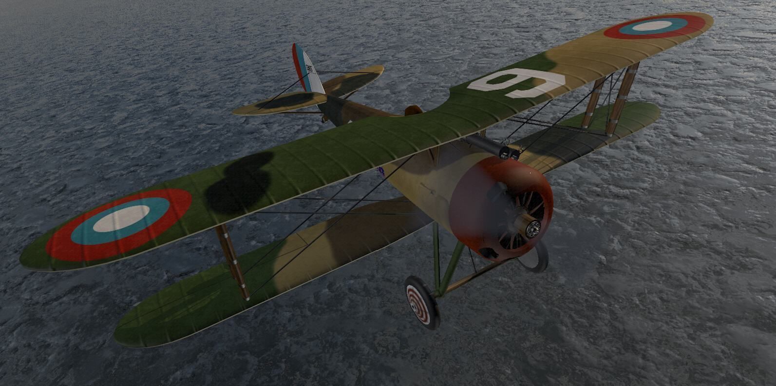 Nieuport-28 british biplane - british biplane 3D model_8