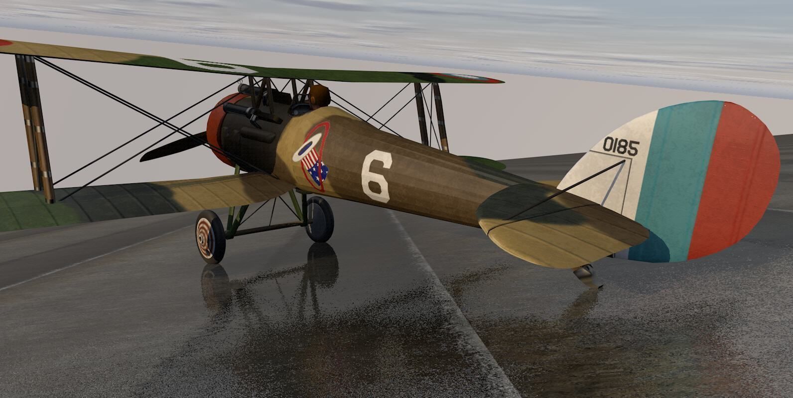 Nieuport-28 british biplane - british biplane 3D model_5