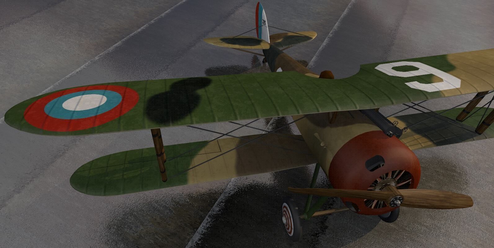 Nieuport-28 british biplane - british biplane 3D model_4