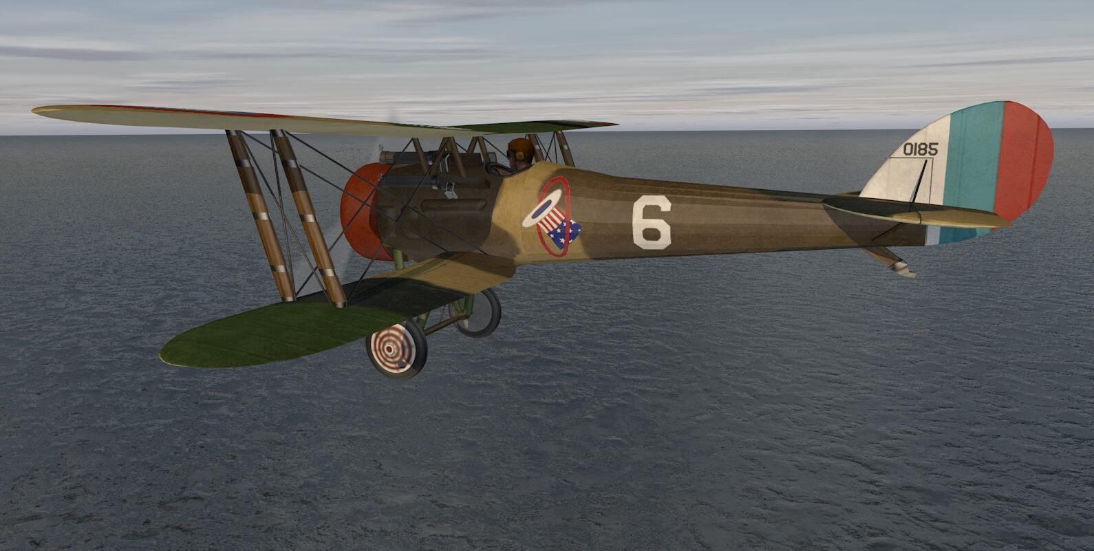 Nieuport-28 british biplane - british biplane 3D model_10