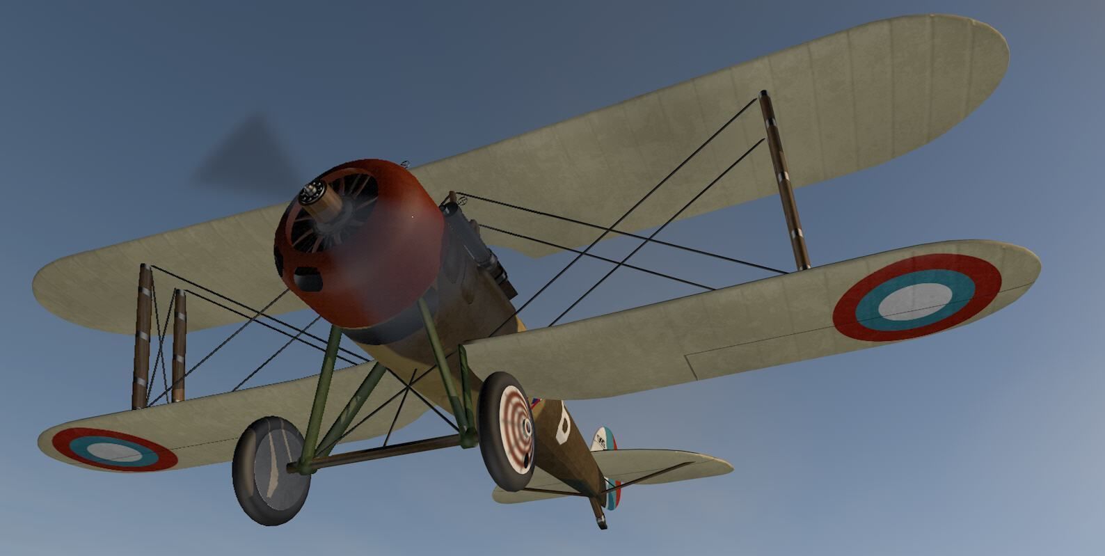 Nieuport-28 british biplane - british biplane 3D model_11