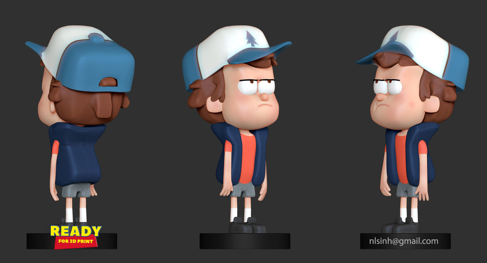Dipper Gravity Falls 3D print model_1