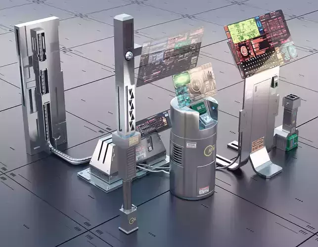 sci fi atm asset 3D model