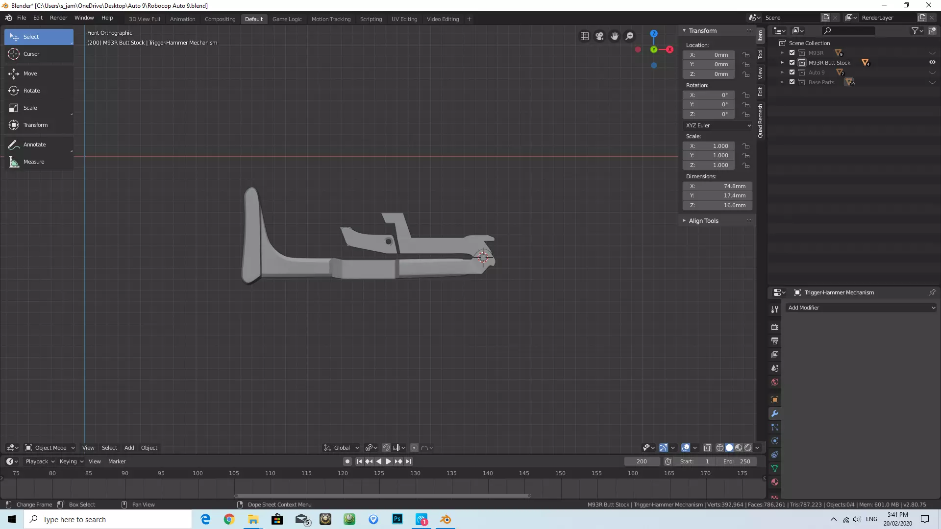 M93R Stock 3D print model_0