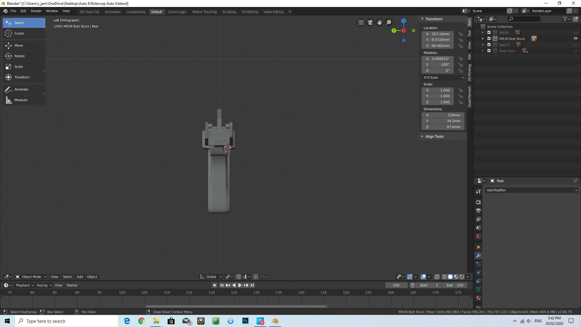 M93R Stock 3D print model_4