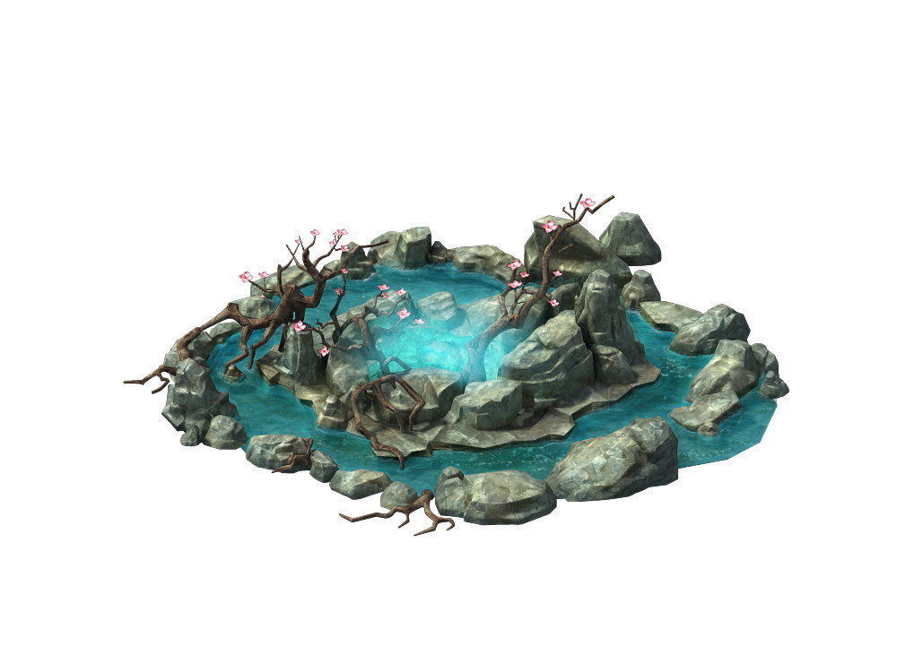 Game Model - Hanging Garden - The state tree in th 3D model_2