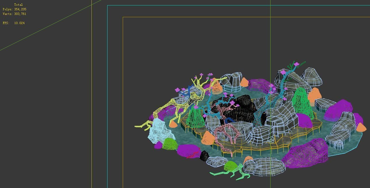 Game Model - Hanging Garden - The state tree in th 3D model_1