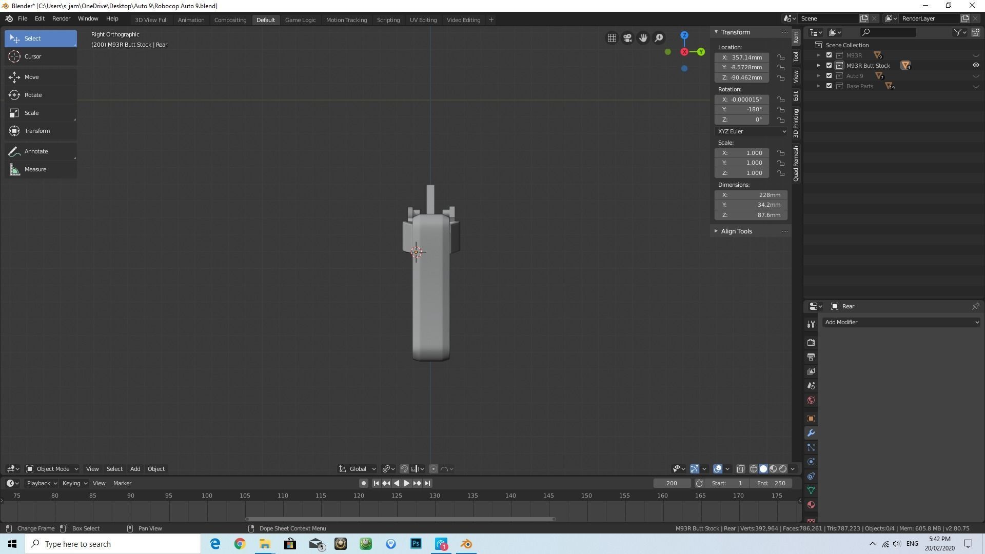 M93R and Stock Pack 3D print model_5