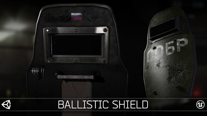Ballistic Shield - Game Ready Low-poly 3D model