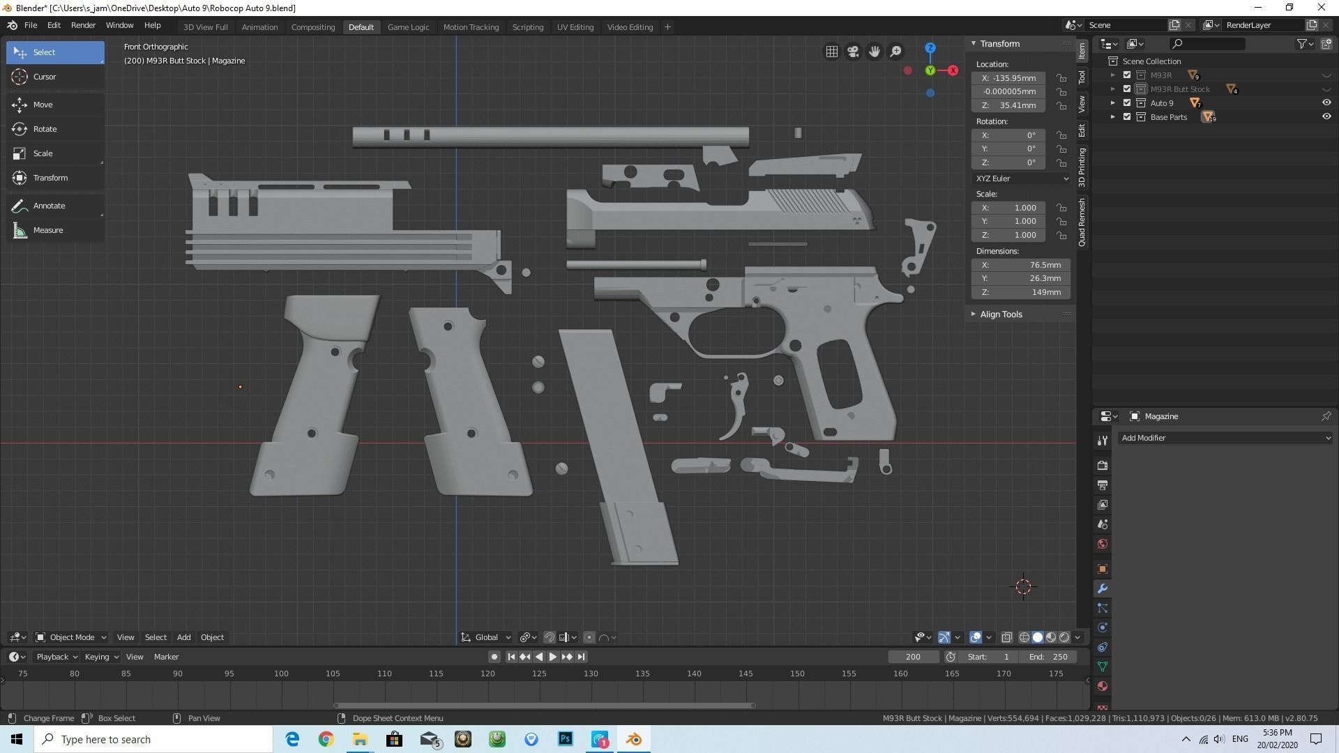 M93R plus Stock plus Auto 9 Accessories Pack 3D print model_9