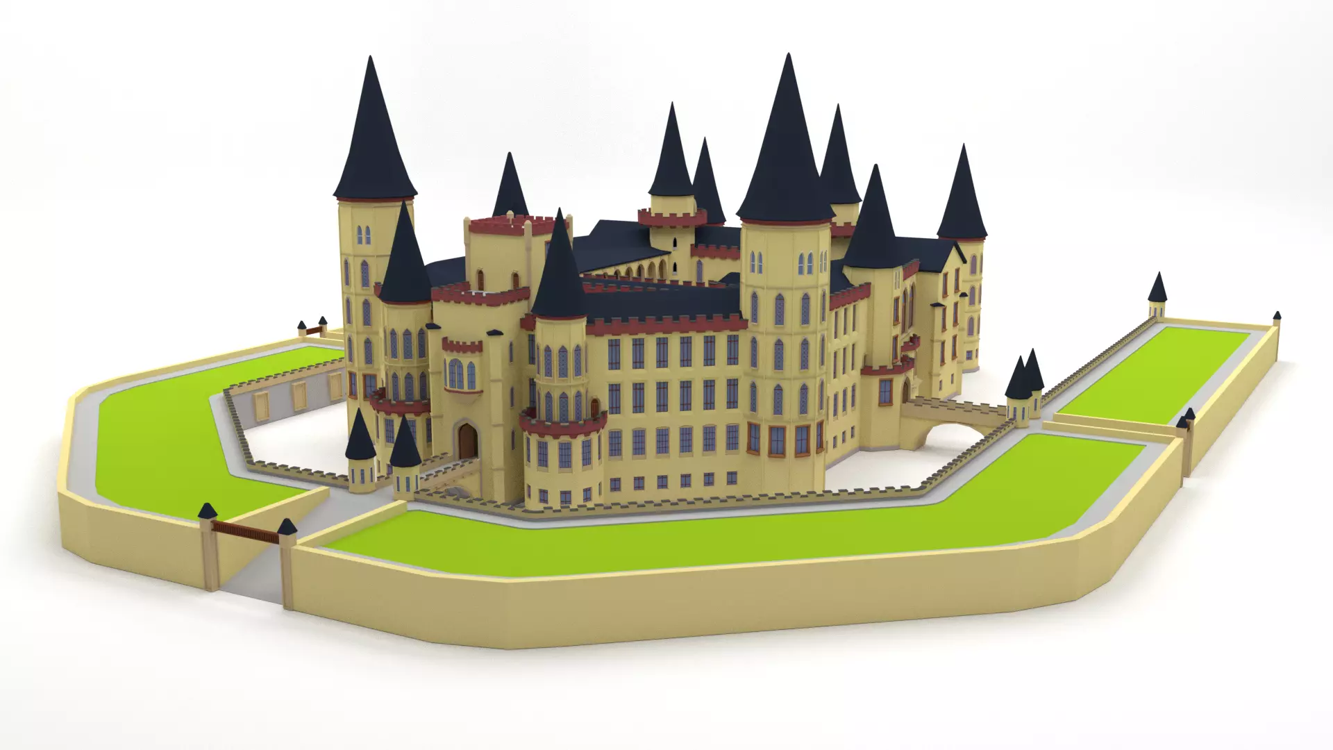 Castle harry potter Low-poly 3D model