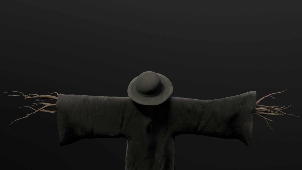 Scarecrow Low poly Low-poly 3D model_6