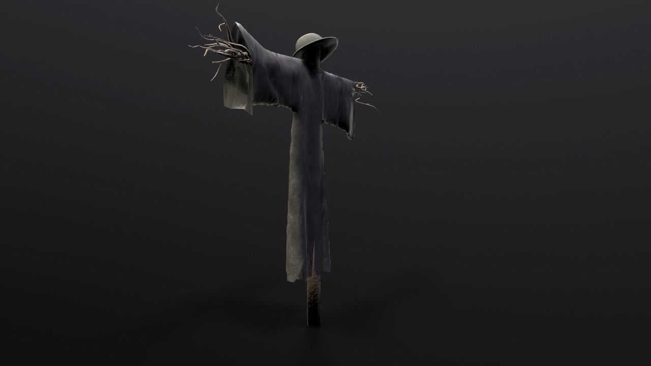 Scarecrow Low poly Low-poly 3D model_5