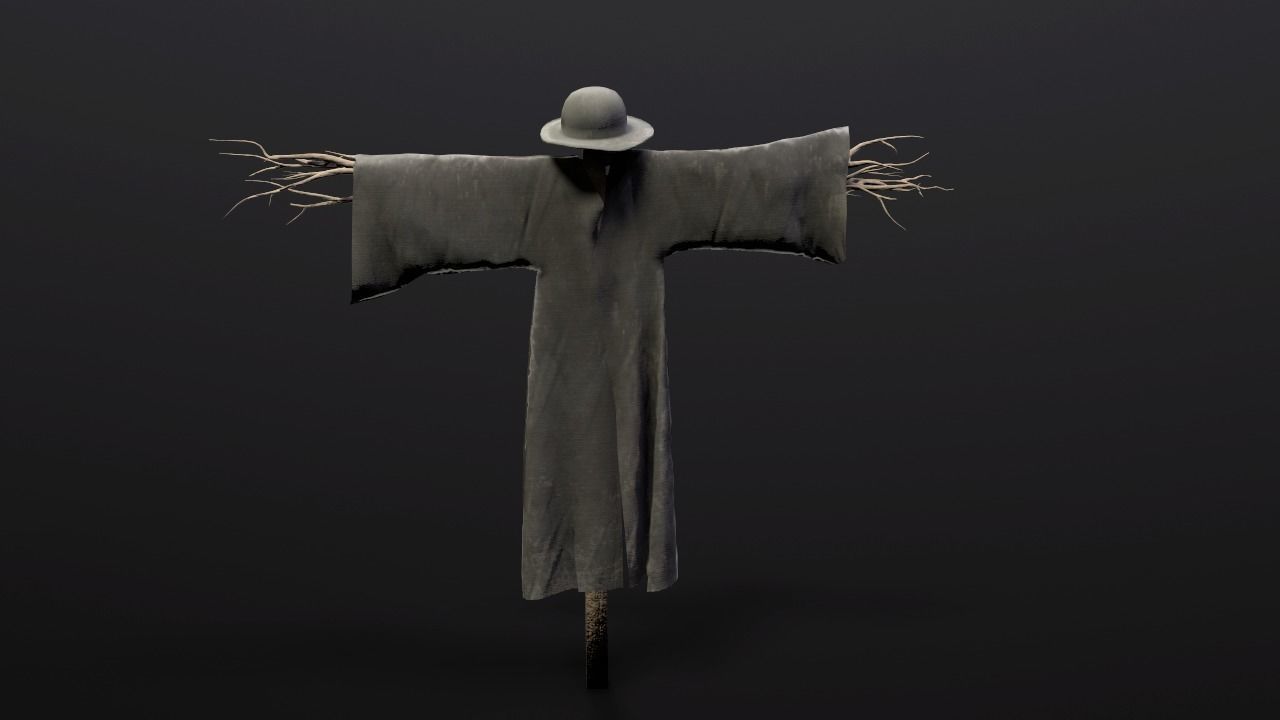 Scarecrow Low poly Low-poly 3D model_4