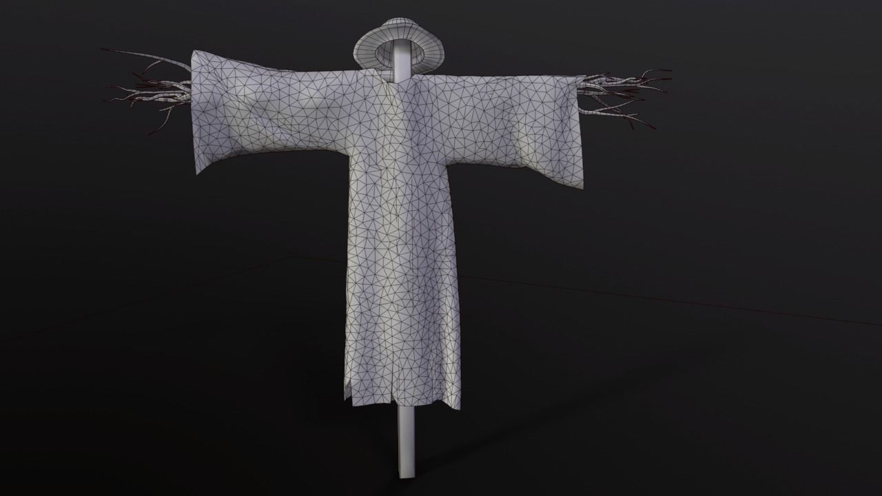 Scarecrow Low poly Low-poly 3D model_16