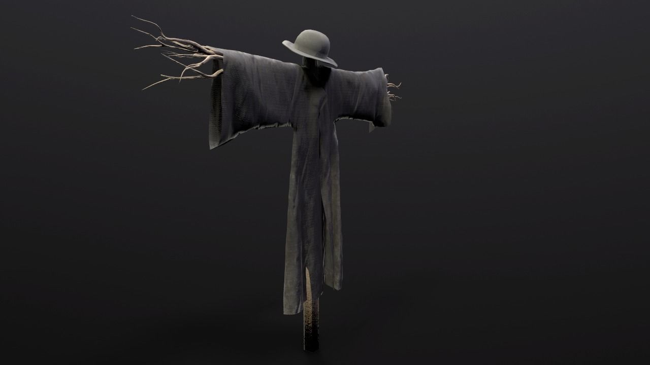 Scarecrow Low poly Low-poly 3D model_3