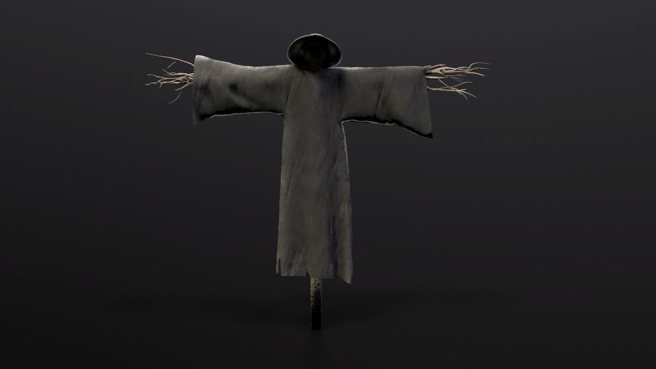 Scarecrow Low poly Low-poly 3D model_2