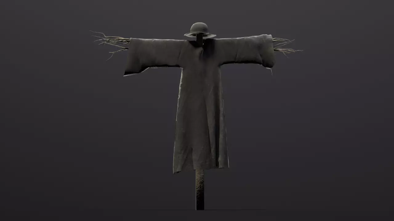 Scarecrow Low poly Low-poly 3D model_0
