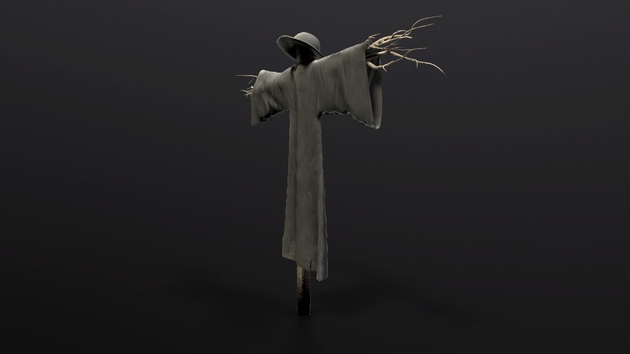 Scarecrow Low poly Low-poly 3D model_1