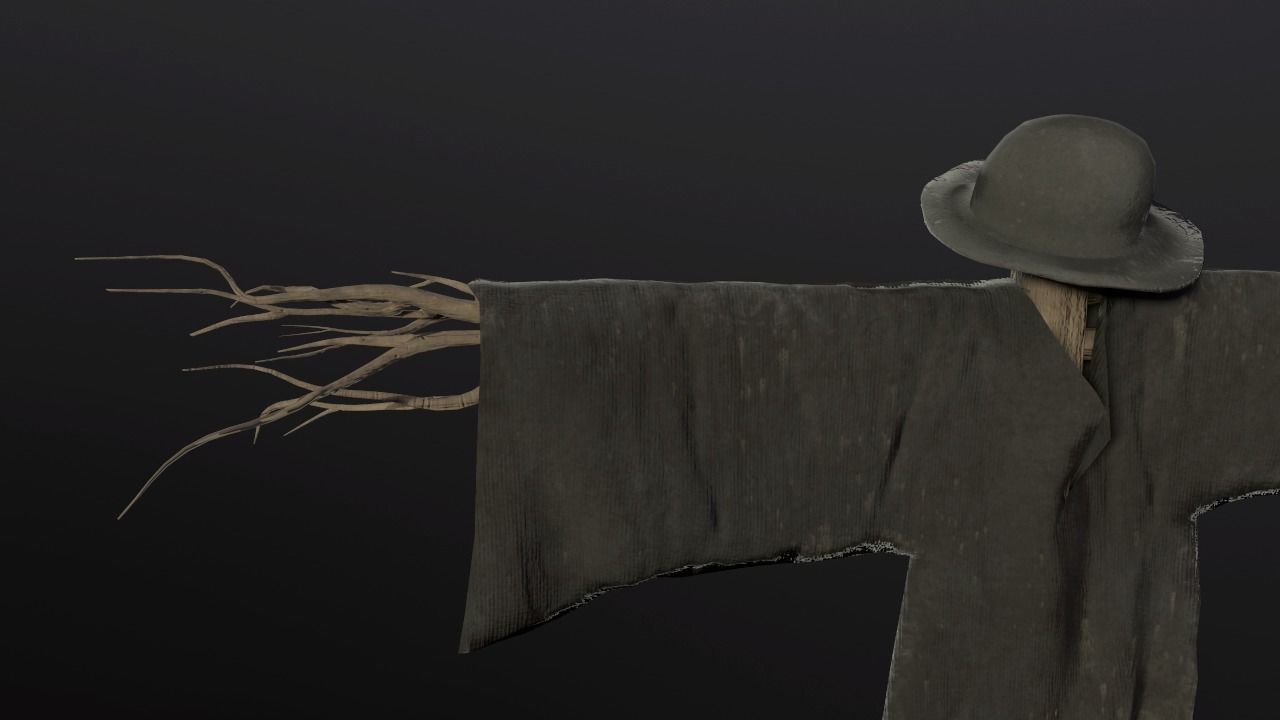 Scarecrow Low poly Low-poly 3D model_8