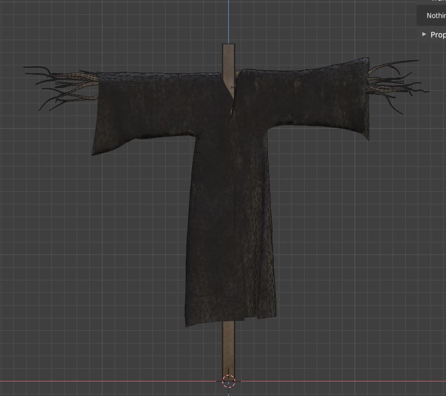Scarecrow Low poly Low-poly 3D model_14