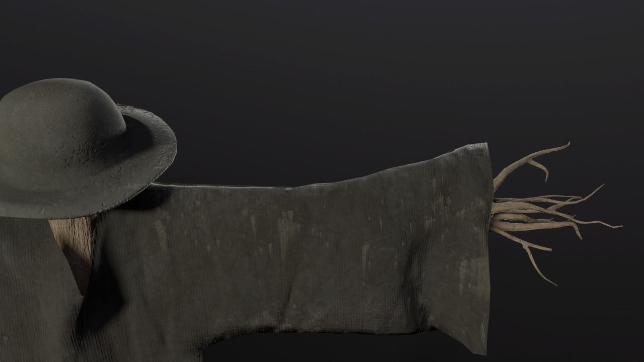 Scarecrow Low poly Low-poly 3D model_9
