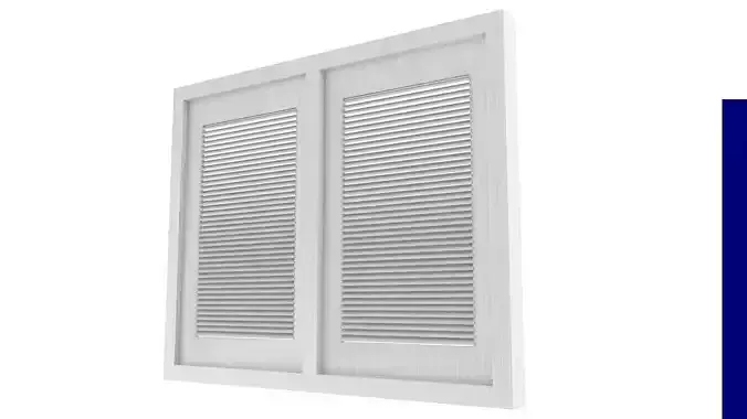 Window slatted shutters Low-poly 3D model