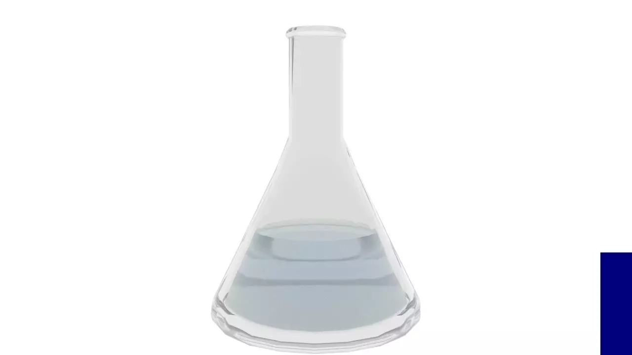 flask glass with liquid in it Low-poly 3D model_0
