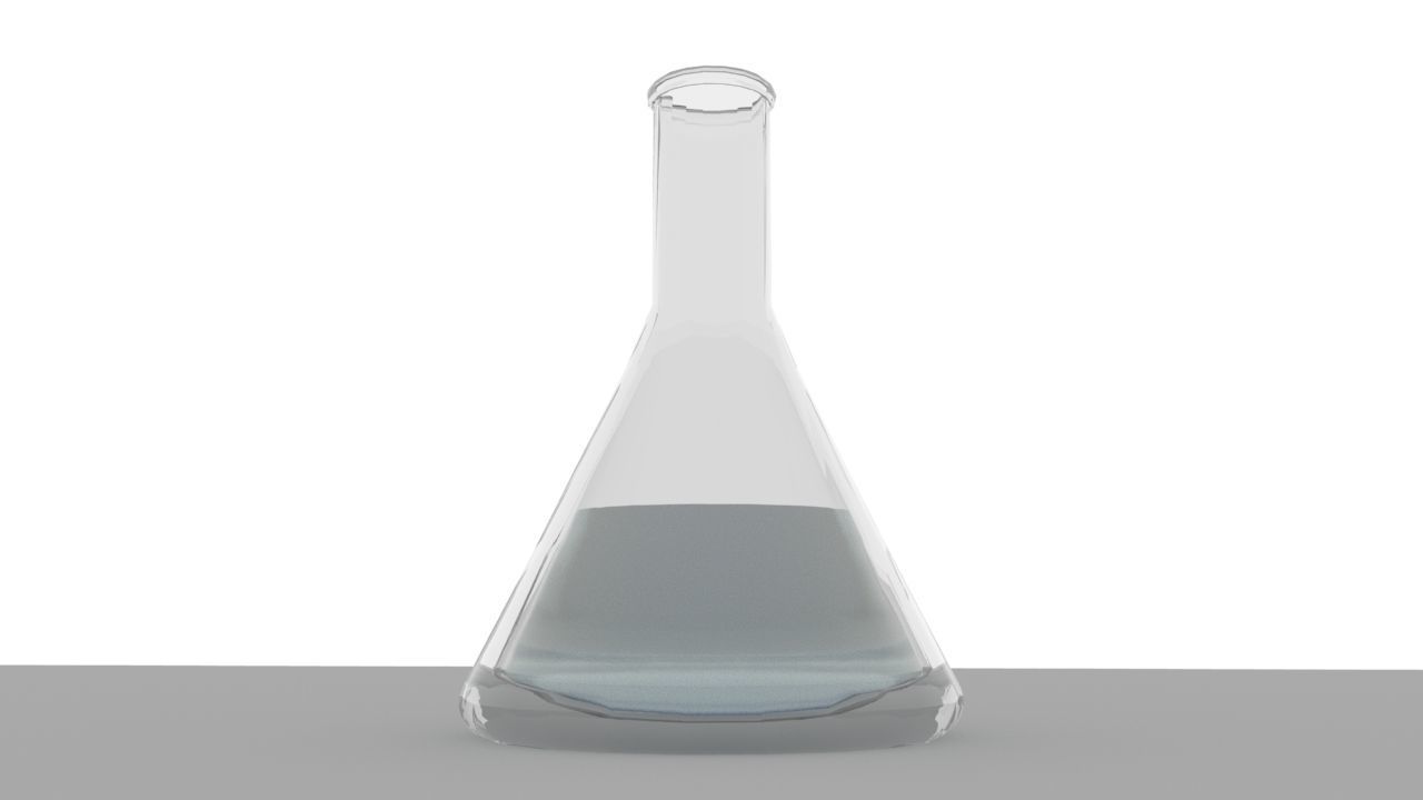 flask glass with liquid in it Low-poly 3D model_2