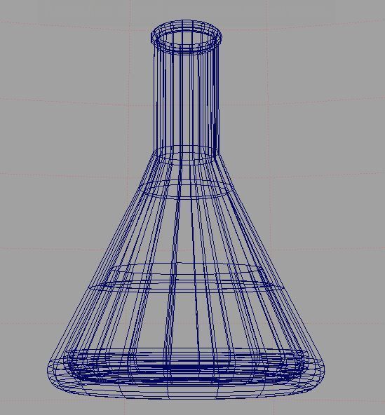 flask glass with liquid in it Low-poly 3D model_3