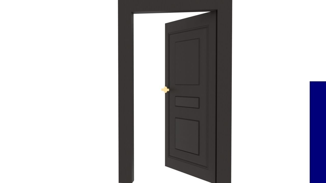 Wooden Door Low-poly 3D model_3