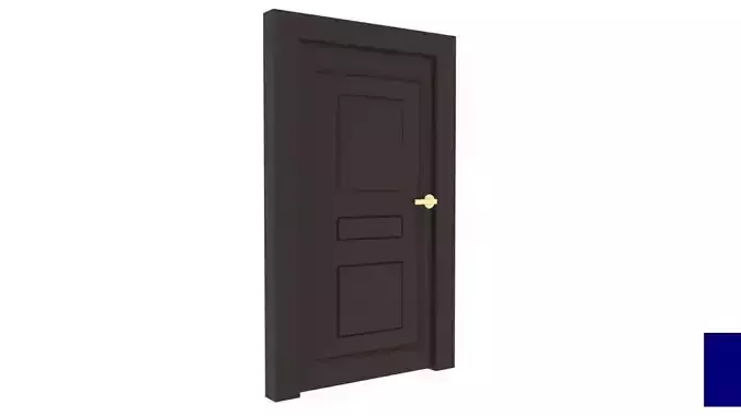 Wooden Door Low-poly 3D model