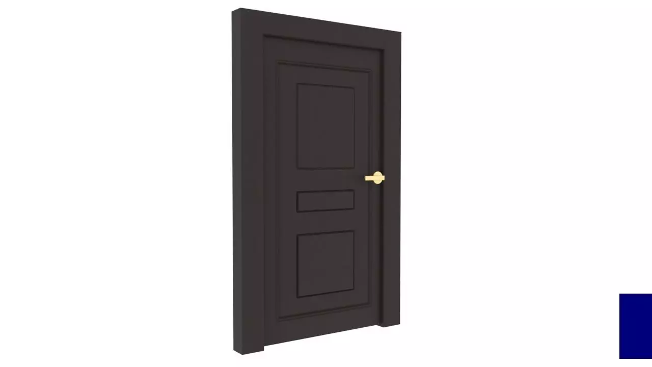 Wooden Door Low-poly 3D model_0