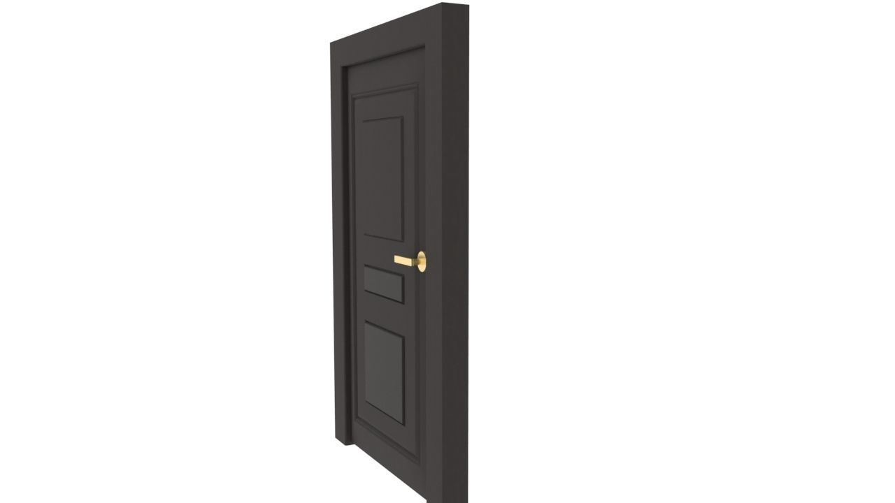 Wooden Door Low-poly 3D model_1