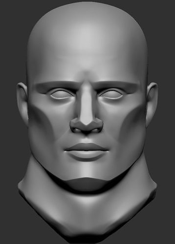 Stylized Bald Male Head 3D print model