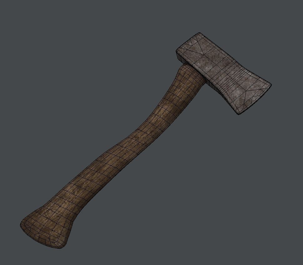 Axe for Games Low-poly 3D model_3