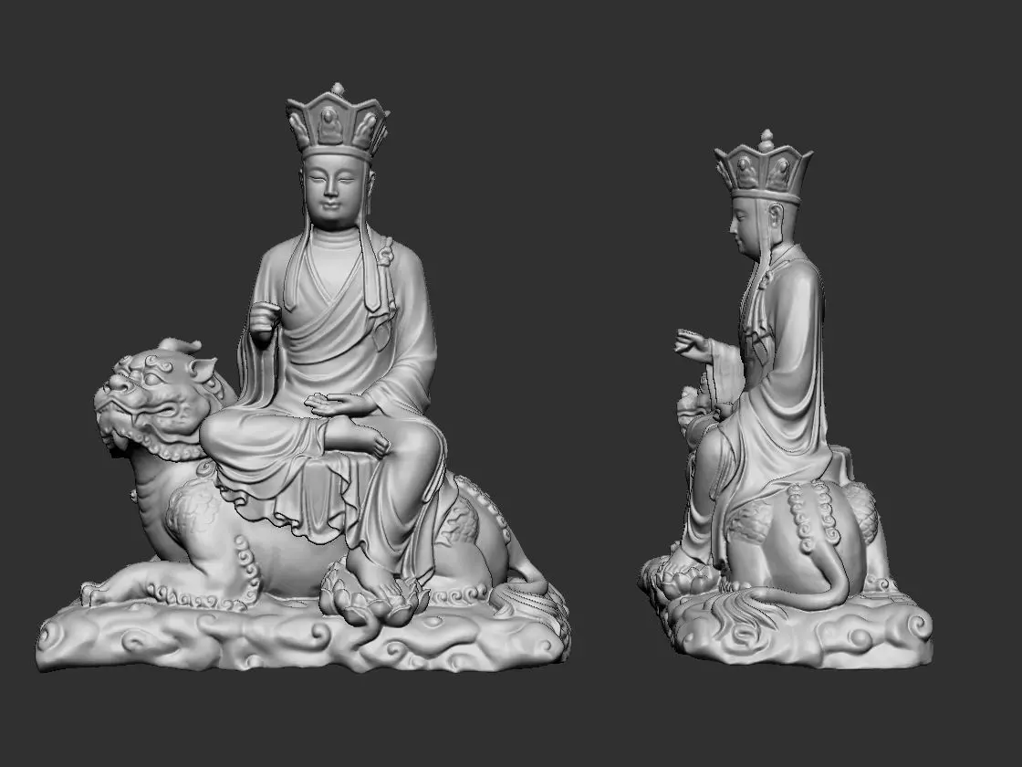  valokitesvara Bodhisattva - Sit on Lion  3D model_0