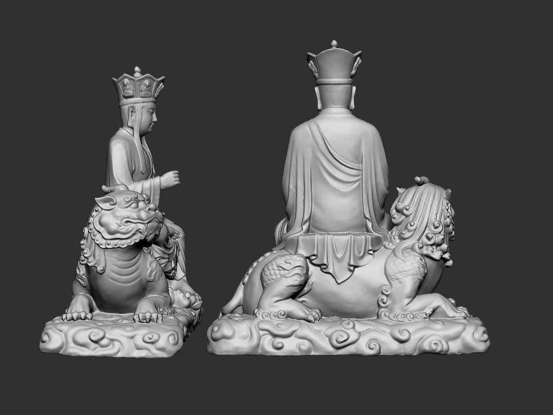  valokitesvara Bodhisattva - Sit on Lion  3D model_1
