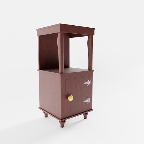 Antique Bedside Table Low-poly 3D model