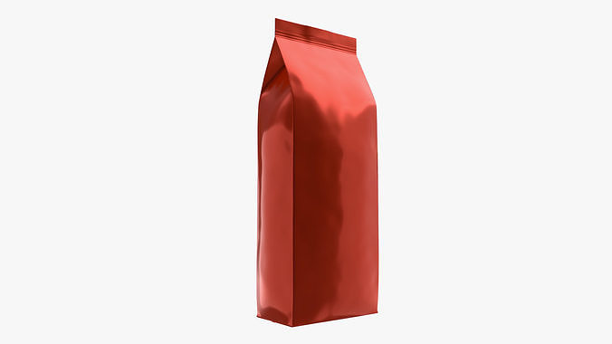 Plastic coffee bag package packet large mock-up 3D model