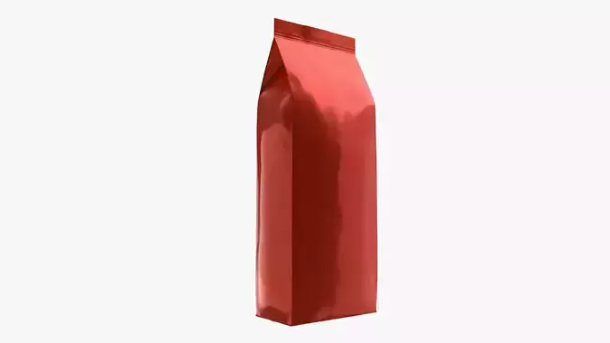 Plastic coffee bag package packet large mock-up 3D model