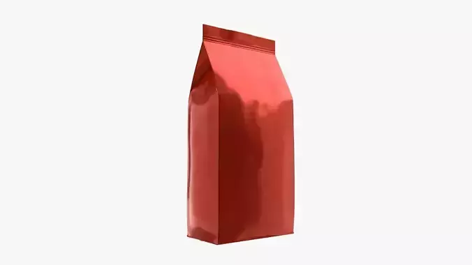 Plastic coffee bag package packet medium mock-up 3D model