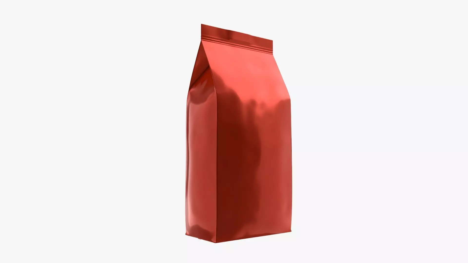 Plastic coffee bag package packet medium mock-up 3D model_0
