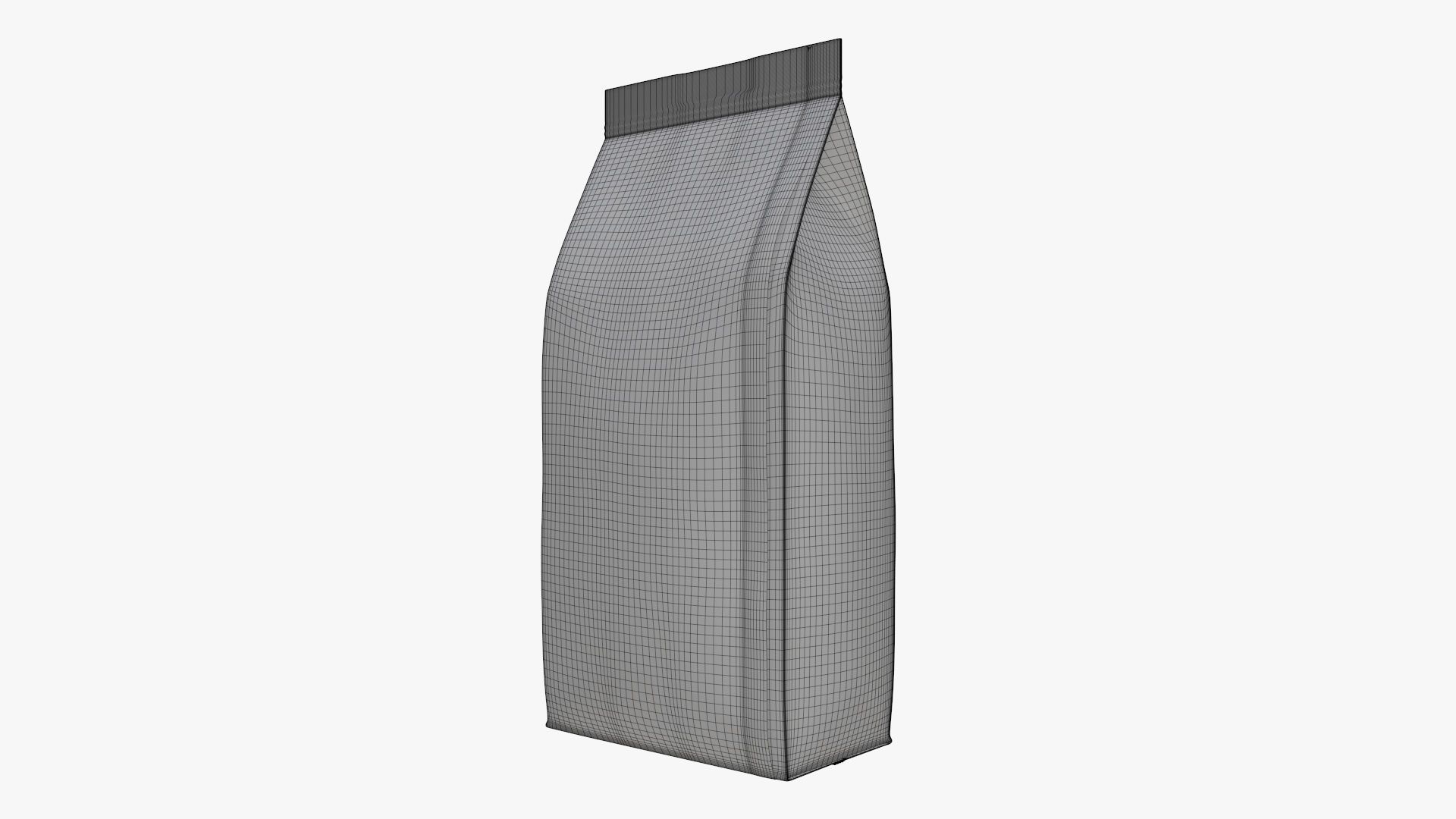 Plastic coffee bag package packet medium mock-up 3D model_7